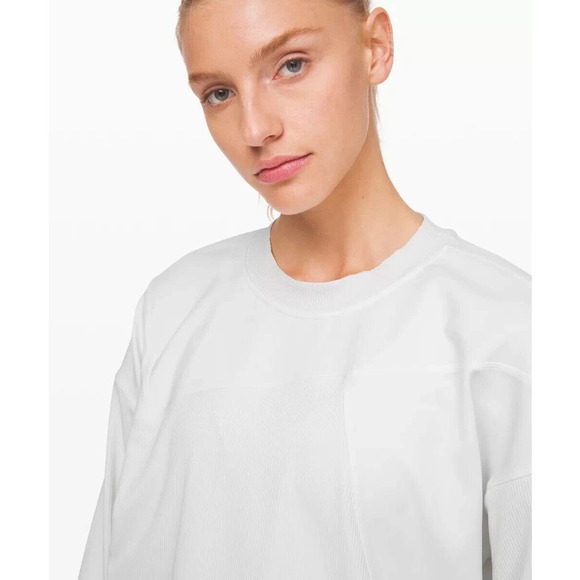 Lululemon Perfectly Oversized Crew Patch Sweatshirt Off White Limited Edition 8 - Picture 3 of 13
